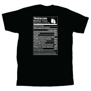 Men's Veterans "Nutritional Facts" Tshirt
